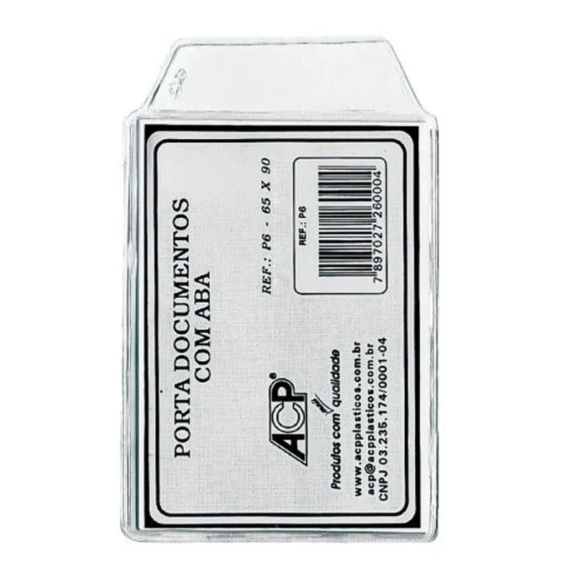 Porta documentos com aba P6 65x90mm - com aba - ACP
