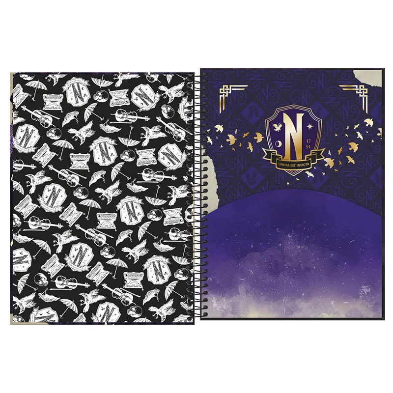 Caderno espiral capa dura universitário 10x1 160 folhas Wandinha Capa 3 - Tilibra	