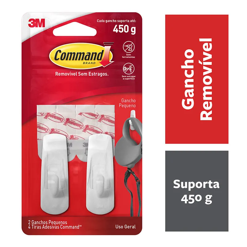 Gancho adesivo Command branco pequeno 2 unid HB004819908 - 3M