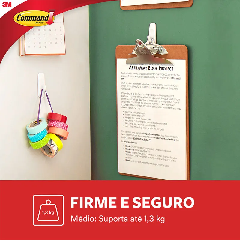 Gancho adesivo Command branco médio 2 unid H0001818113 - 3M