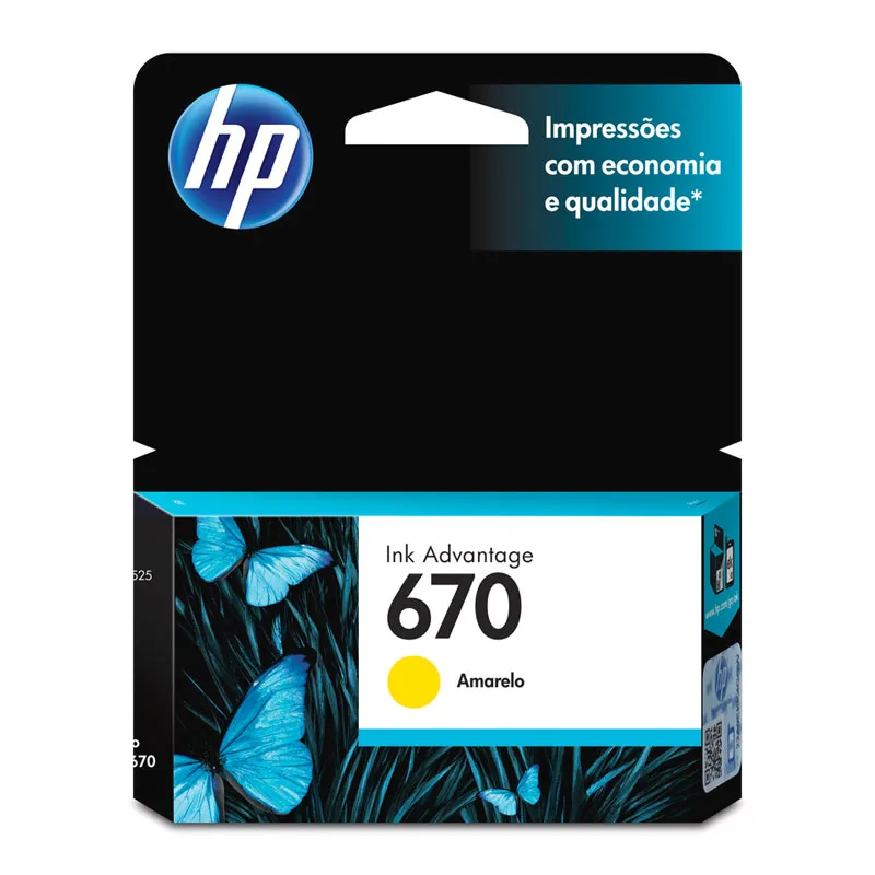 Cartucho HP 670 Original CZ116AB Amarelo p/ Deskjet 4615, 4625, 5525