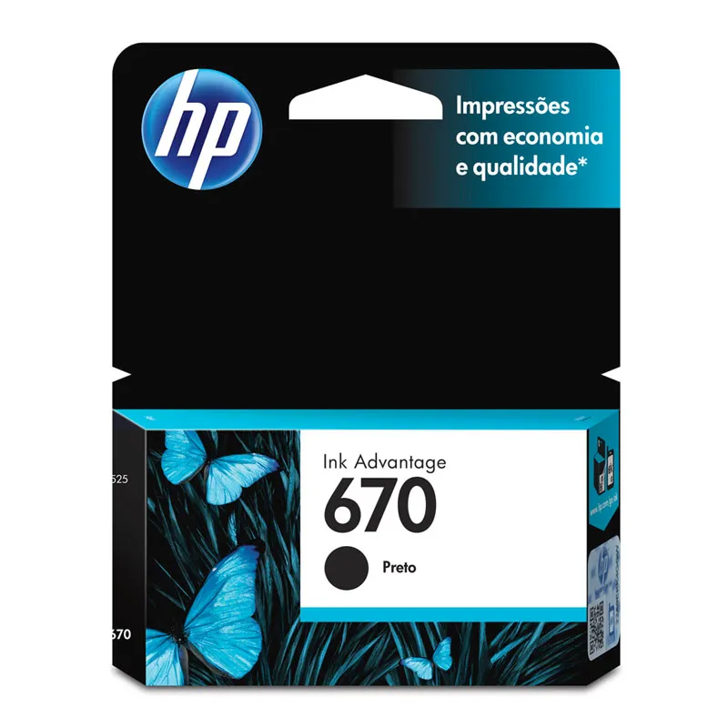 Cartucho HP 670 Original CZ113AB Preto p/ Deskjet 4615, 4625, 5525