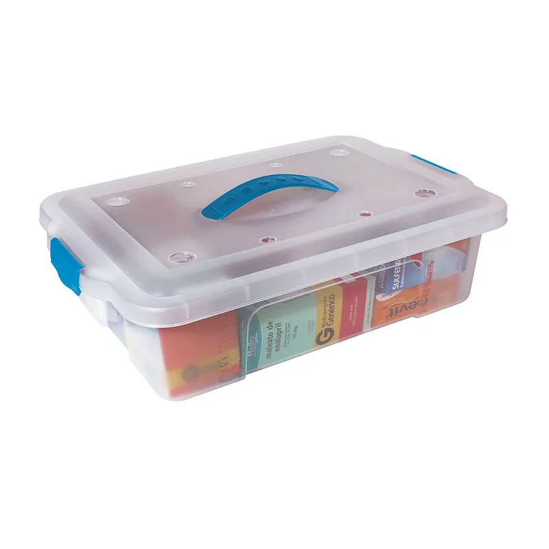 Caixa organizadora box baixa C/trava cristal OR10 8,40L São Bernardo