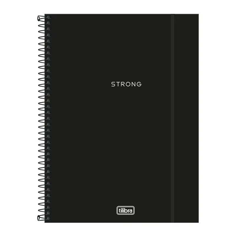 Caderno capa plástica universitário 1x1 80 folhas Neon Preto - Tilibra