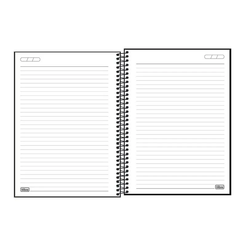 Caderno capa plástica universitário 1x1 80 folhas Neon Preto - Tilibra