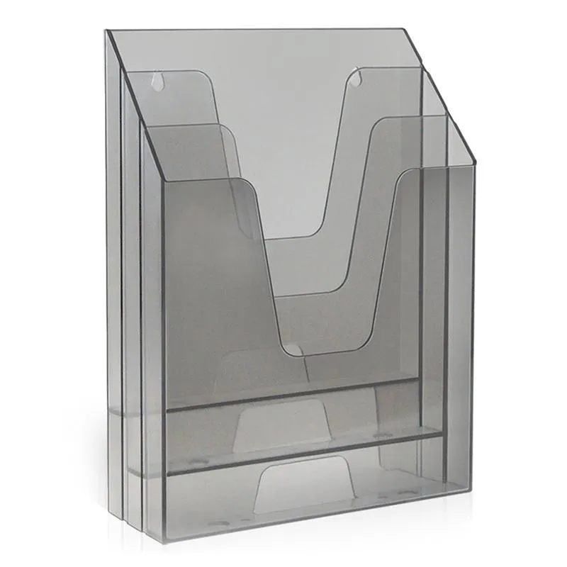 Organizador de escritório 3 divisórias vertical Fumê - 864.0 - Acrimet