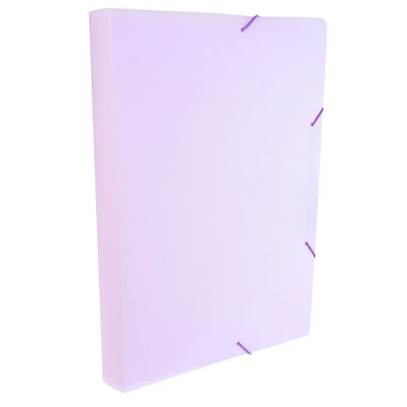 Pasta com aba elástico ofício lombo 40mm - Linho Serena - lilás pastel - 0249.LP - Dello
