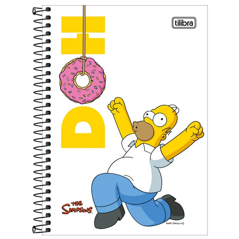 Caderno espiral capa dura 1/4 80 folhas Simpsons Capa 2 - Tilibra	