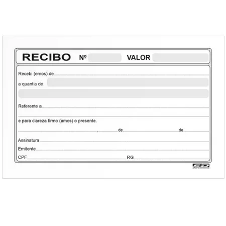 Recibo comercial sem canhoto - com 50 folhas - São Domingos