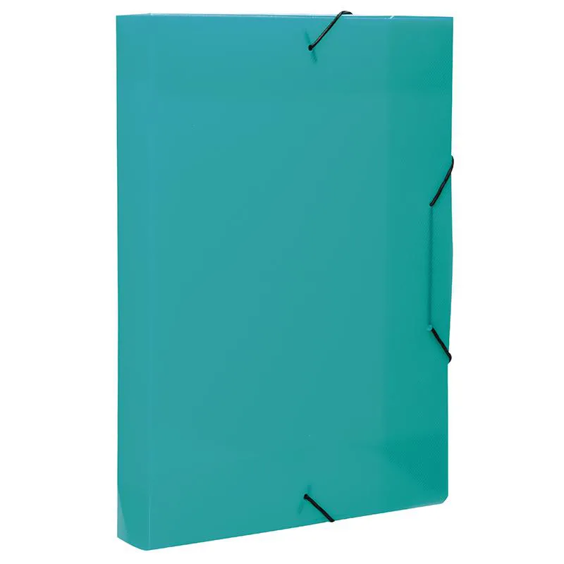 Pasta com aba elástico ofício lombo 40mm - Topline - trasnparente verde - 0236.T - Dello