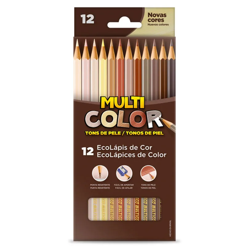 Lápis de cor 12 cores tons de pele 11.1200NTP - Multicolor
