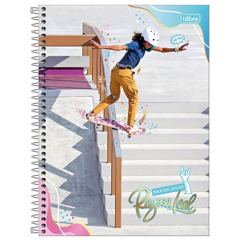 Caderno espiral capa dura universitário 1x1 - 80 folhas - Rayssa Leal - Capa 3 - Tilibra	