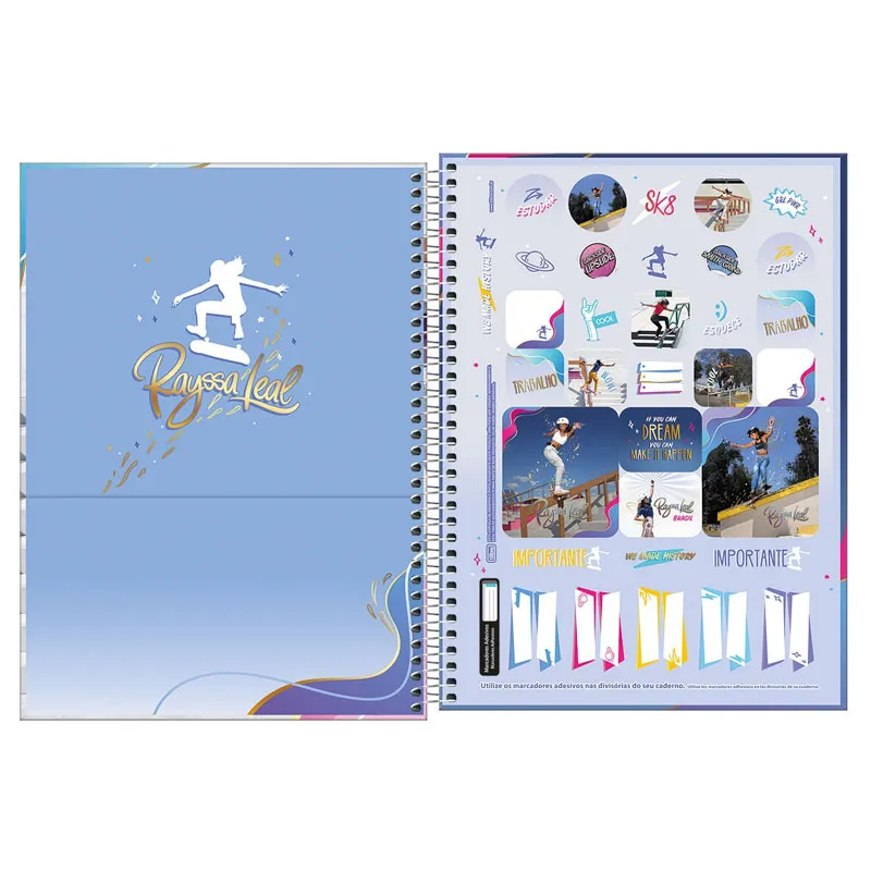 Caderno espiral capa dura universitário 1x1 - 80 folhas - Rayssa Leal - Capa 3 - Tilibra	