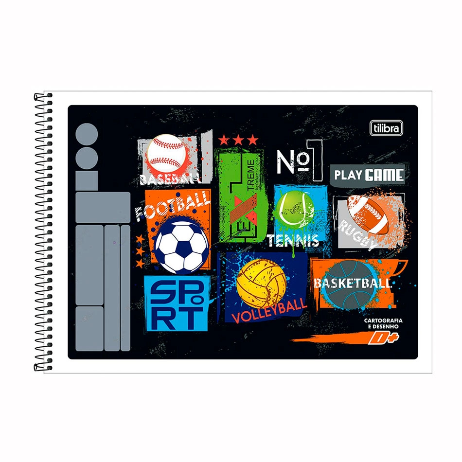 Caderno espiral capa flexível cartografia 96 folhas D Mais - Capa 1 - Tilibra