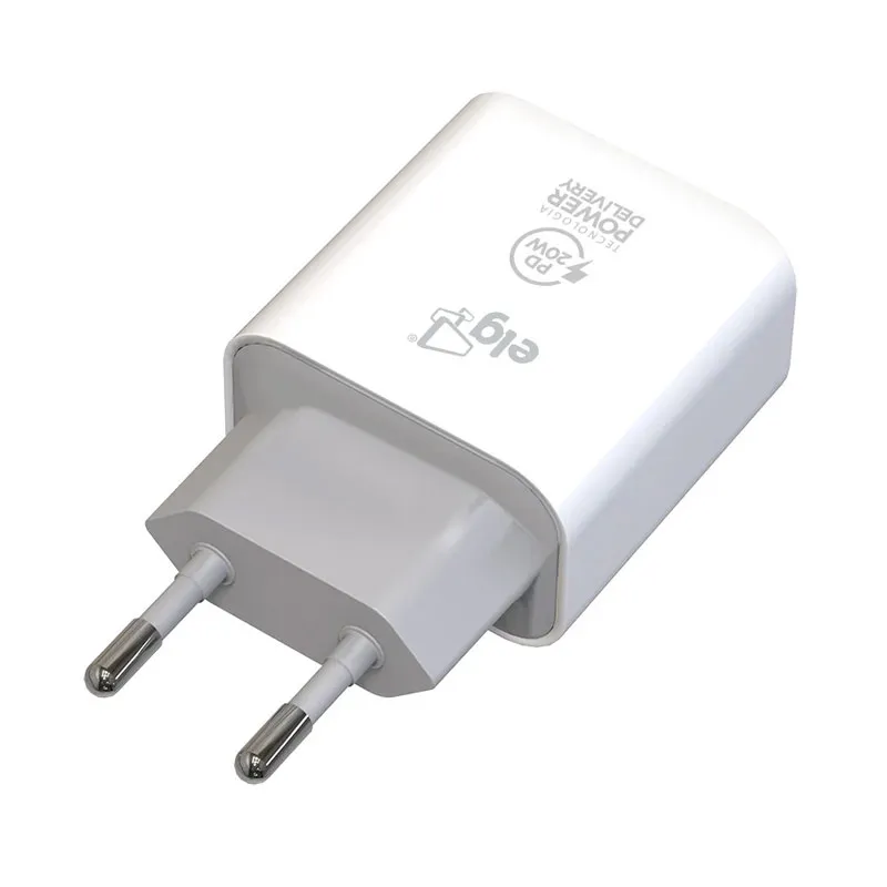 Carregador de tomada com 1 saída TIPO-C 20w branco WCPD - ELG