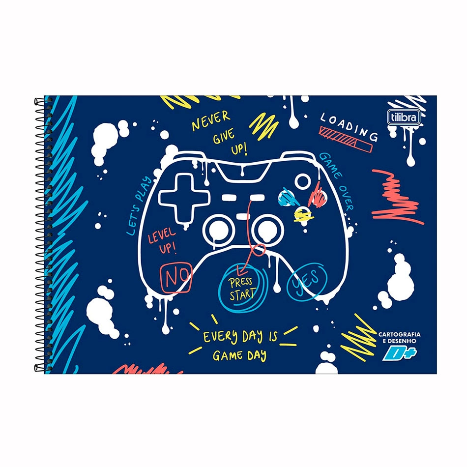 Caderno espiral capa dura cartografia 96 folhas D Mais Masculino - Capa 3 - Tilibra