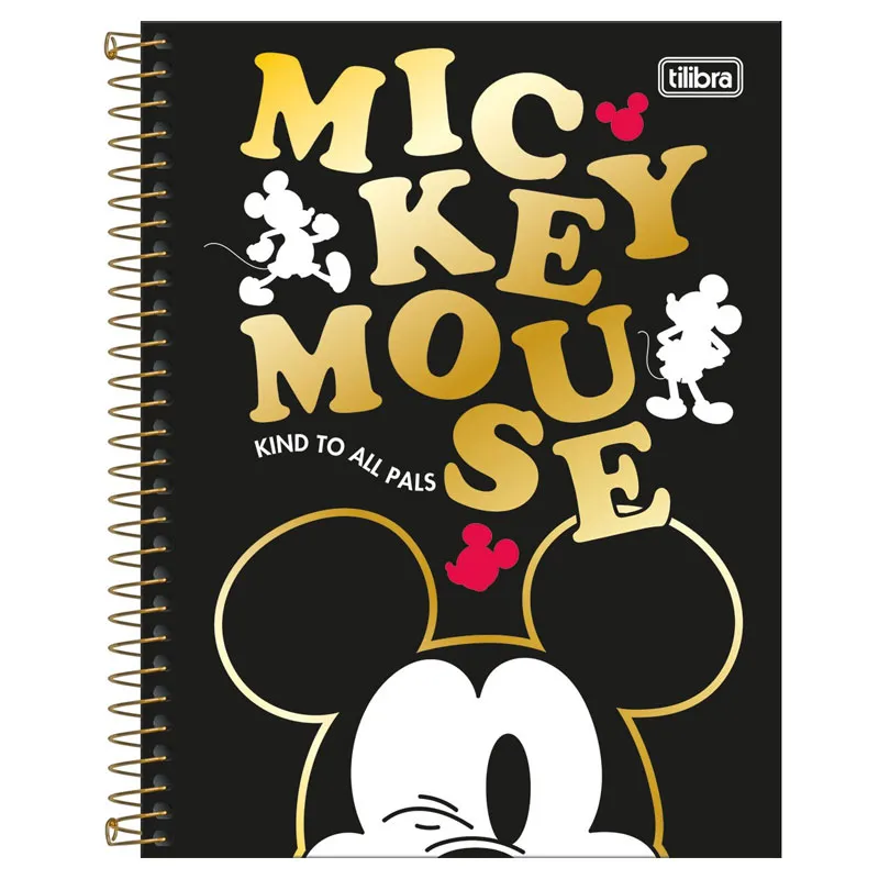 Caderno colegial capa dura 1x1 80 folhas Mickey Capa 2 - Tilibra	