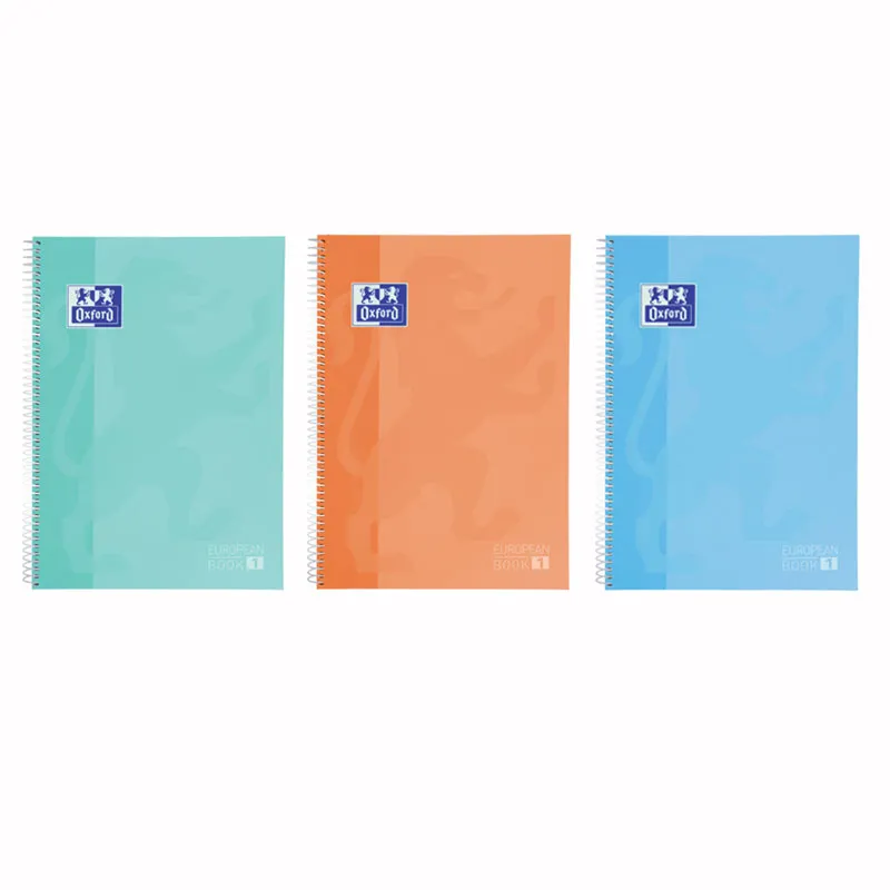 Kit com 3 cadernos capa dura universitário 1x1 80 folhas Tons Pasteis - Oxford