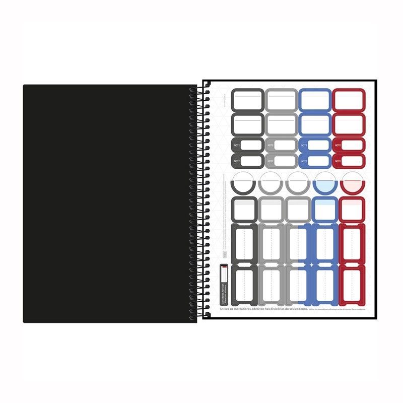 Caderno espiral capa dura universitário 1x1 80 folhas Neon Masculino Connect - Capa 2 - Tilibra