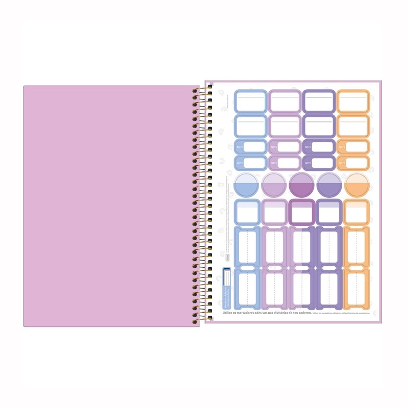 Caderno espiral capa dura universitário 1x1 80 folhas Neon Feminino Connect - Capa 4 - Tilibra