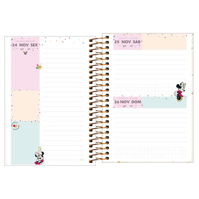 Agenda espiral diária Minnie 2026 - Capa 4 - Tilibra	