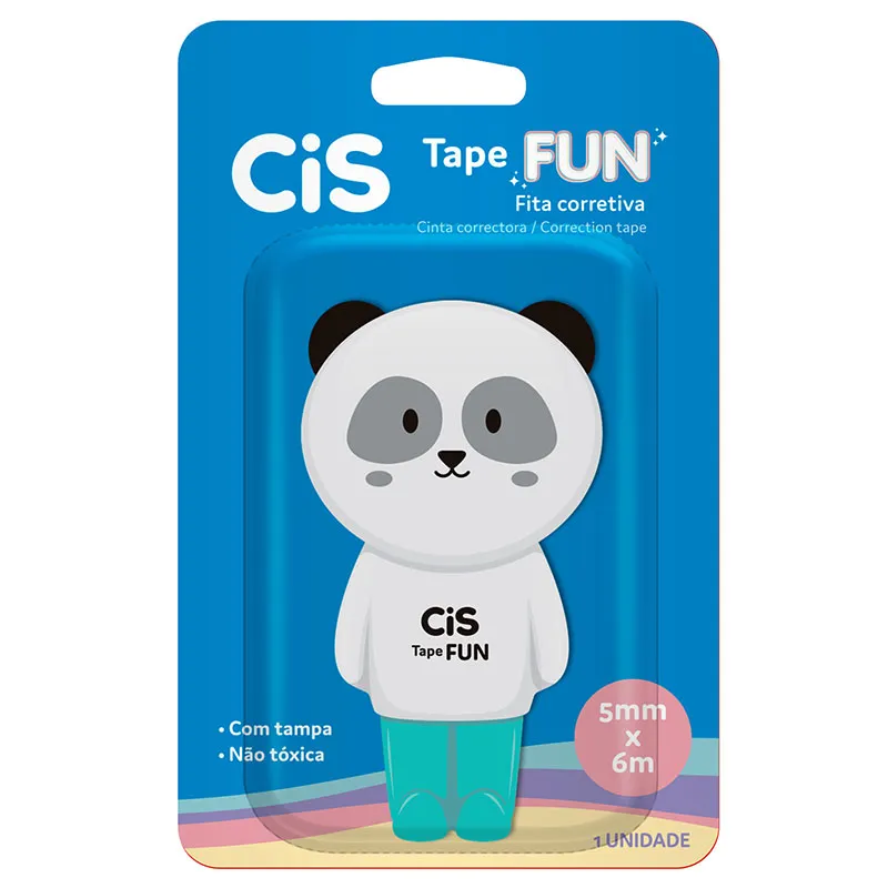 Corretivo em fita Tape Fun 5mm x 6m Panda - Cis	