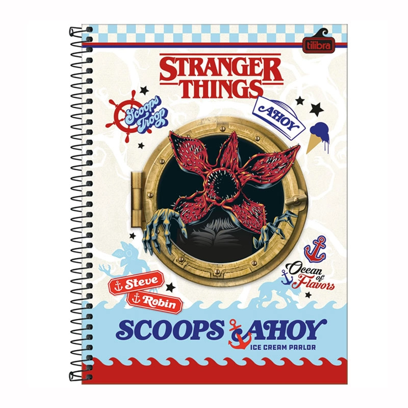 Caderno espiral capa dura universitário 1x1 80 folhas Stranger Things - Capa 1 - Tilibra