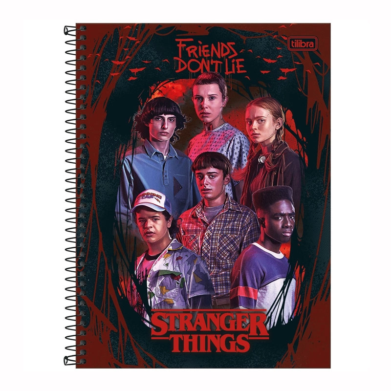 Caderno espiral capa dura universitário 1x1 80 folhas Stranger Things - Capa 3 - Tilibra