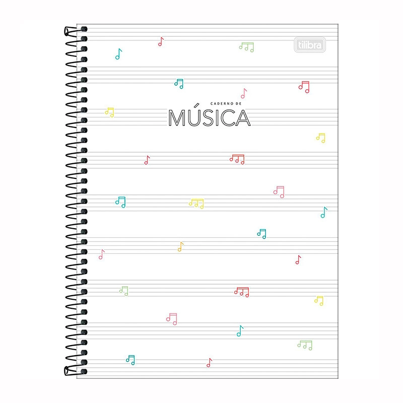 Caderno espiral capa dura universitário 1x1 80 folhas Música - Capa 2 - Tilibra