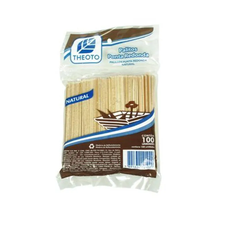 Palito de sorvete Natural com 100 unidades - Theoto
