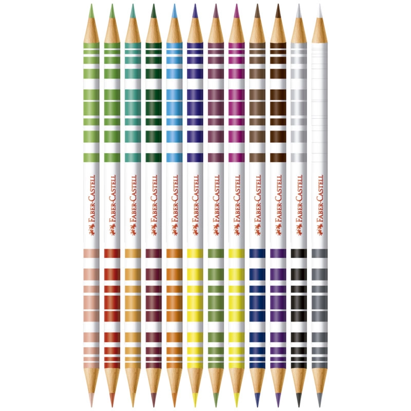 Lápis de cor 24 cores com 12 lápis bicolor 120612+2N - Faber-Castell