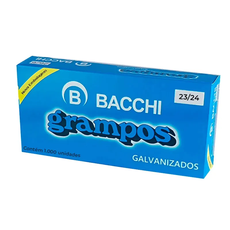 Grampo galvanizado 23/24 - com 1000 unidades - Bacchi