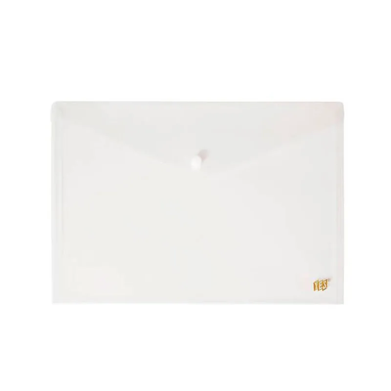 Envelope plástico com botão Ofício - Cristal - DB803A/CR - Yes