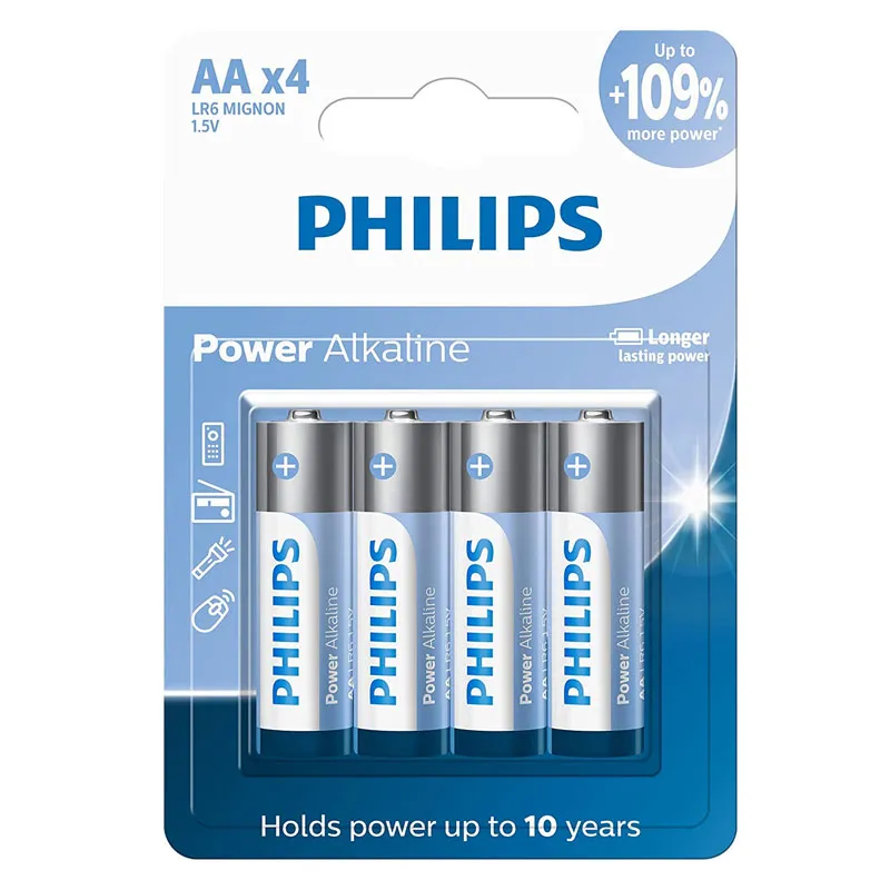 Pilha alcalina pequena AA com 4 unidades LR6P4B/59 - Philips