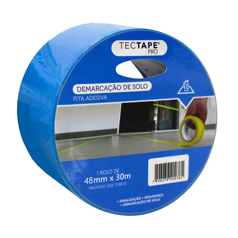 Fita para demarcação de solo 48x30 - azul - Tectape