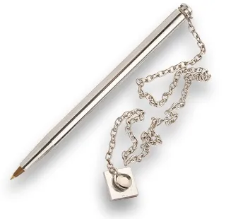 Caneta esferográfica balcão fixa com botão - Fejova