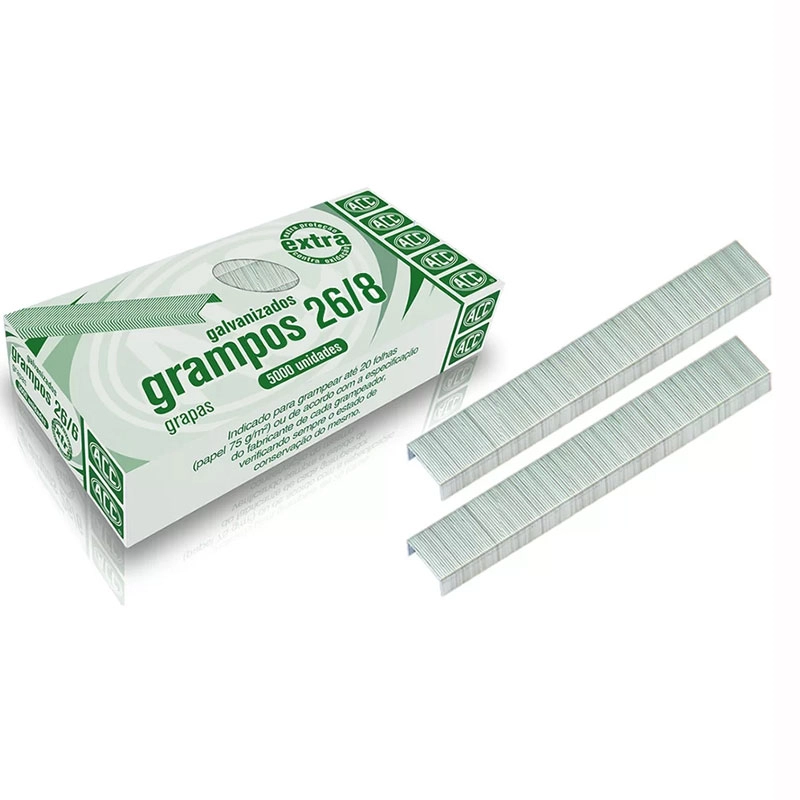 Grampo galvanizado 26/8 - com 5000 unidades - ACC