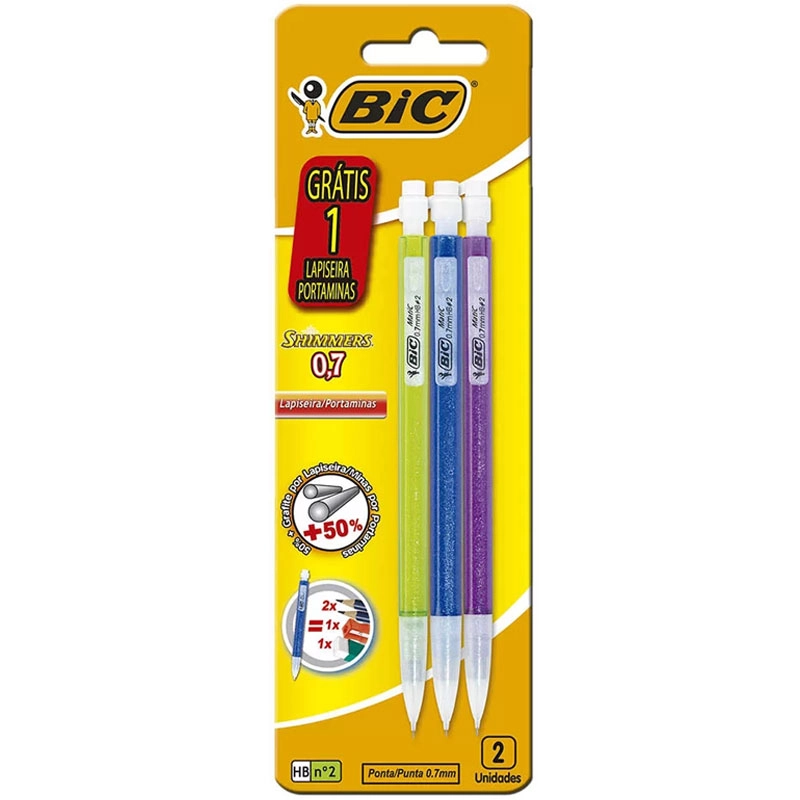 Lapiseira 0.7 mm Shimmers com 3 unidades - Bic
