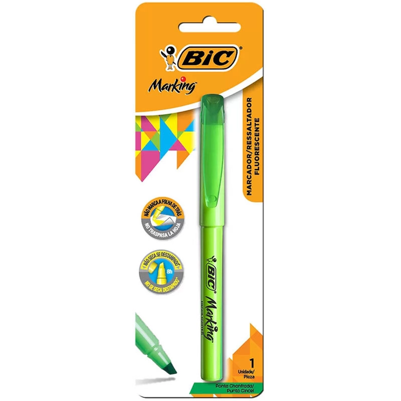 Pincel marca texto Marking Verde com 1 unidade - Bic
