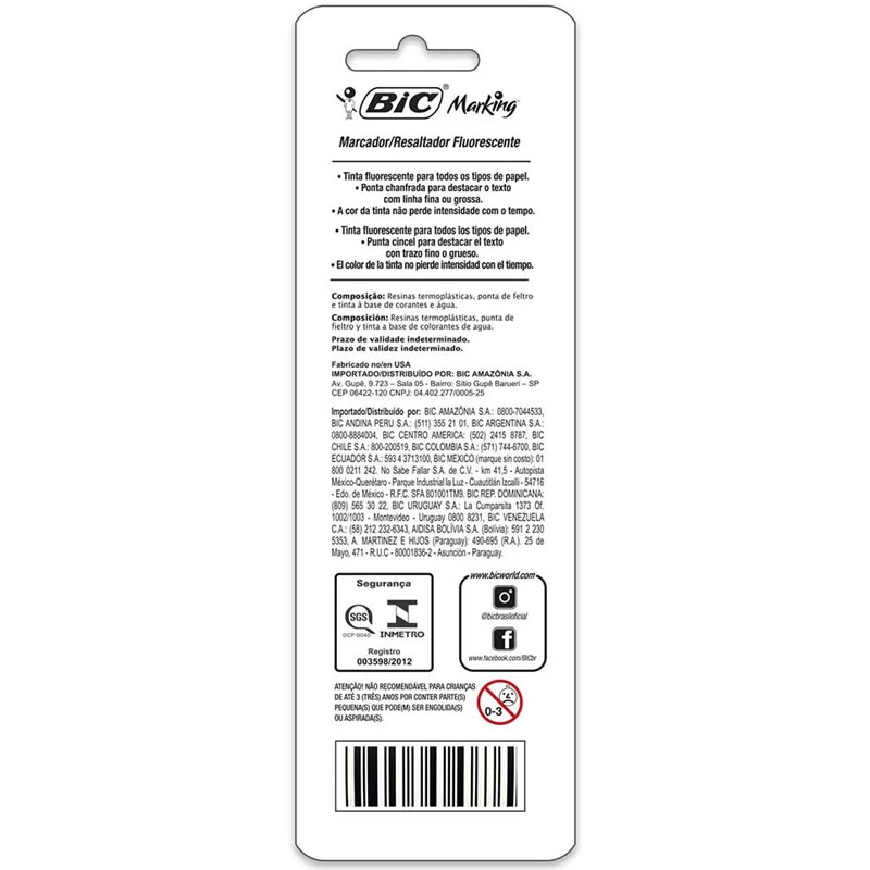 Pincel marca texto Marking Verde com 1 unidade - Bic