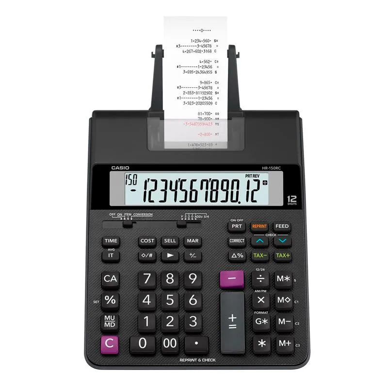 Calculadora de mesa com bobina 12 digitos - HR-150RC - Casio