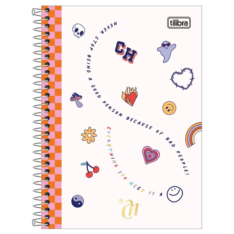 Caderno espiral capa dura 1/4 80 folhas Capricho Capa 3 - Tilibra	