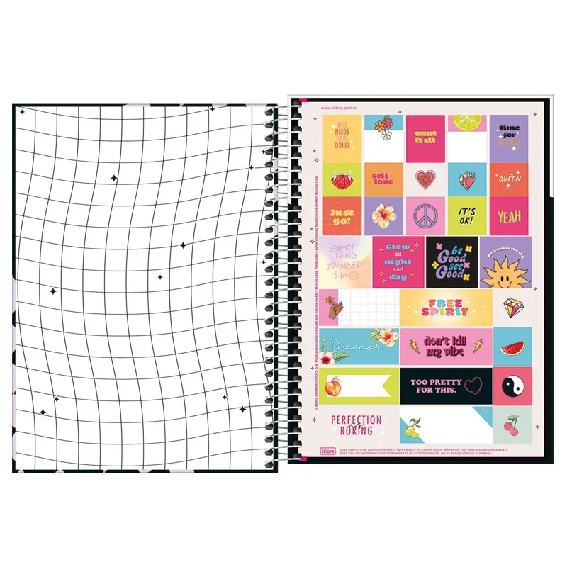 Caderno espiral capa dura 1/4 80 folhas Capricho Capa 3 - Tilibra	