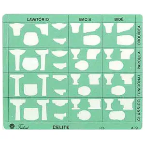 Gabarito arquitetura sanitários A-9 - Trident