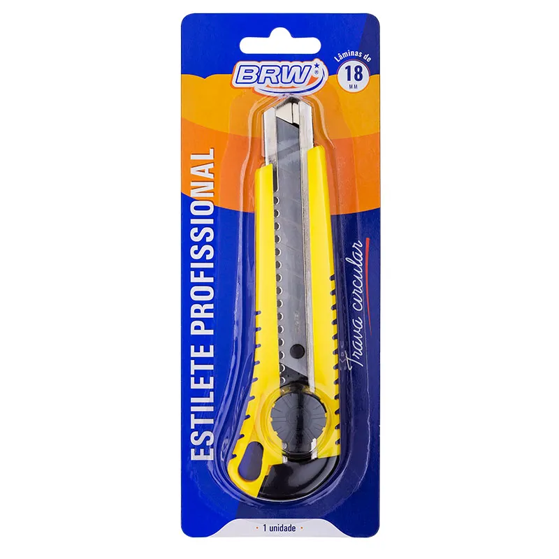 Estilete largo profissional trava giratoria 18mm - ES1802 - BRW