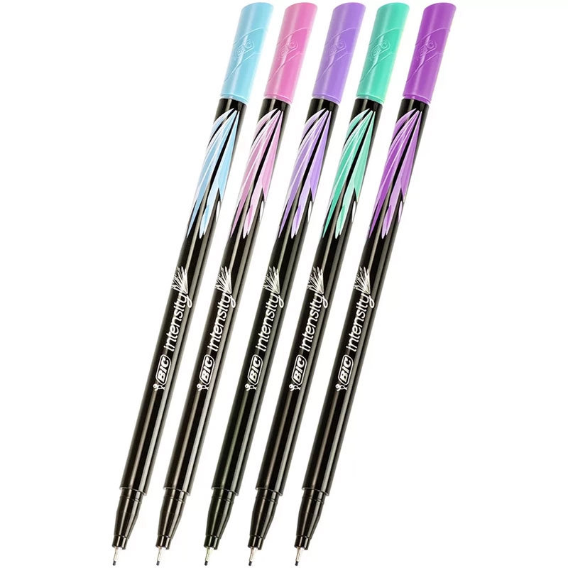 Caneta hidrográfica Intensity Ultra Fina Pastel 0.4mm com 5 unidades - Bic