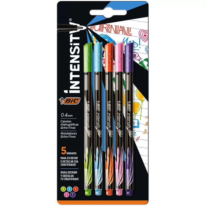 Caneta hidrográfica Point Intensity com 5 unidades - Bic