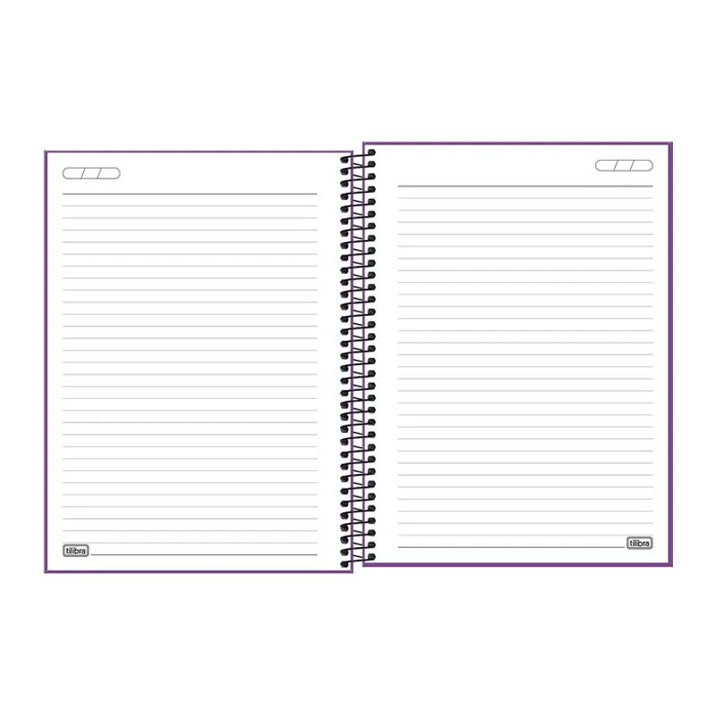 Caderno capa plástica universitário 10x1 160 folhas Neon Roxo - Tilibra