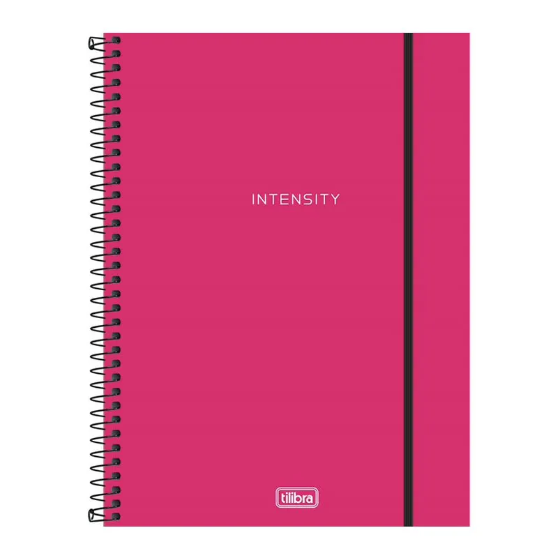 Caderno capa plástica universitário 1x1 80 folhas Neon Pink - Tilibra