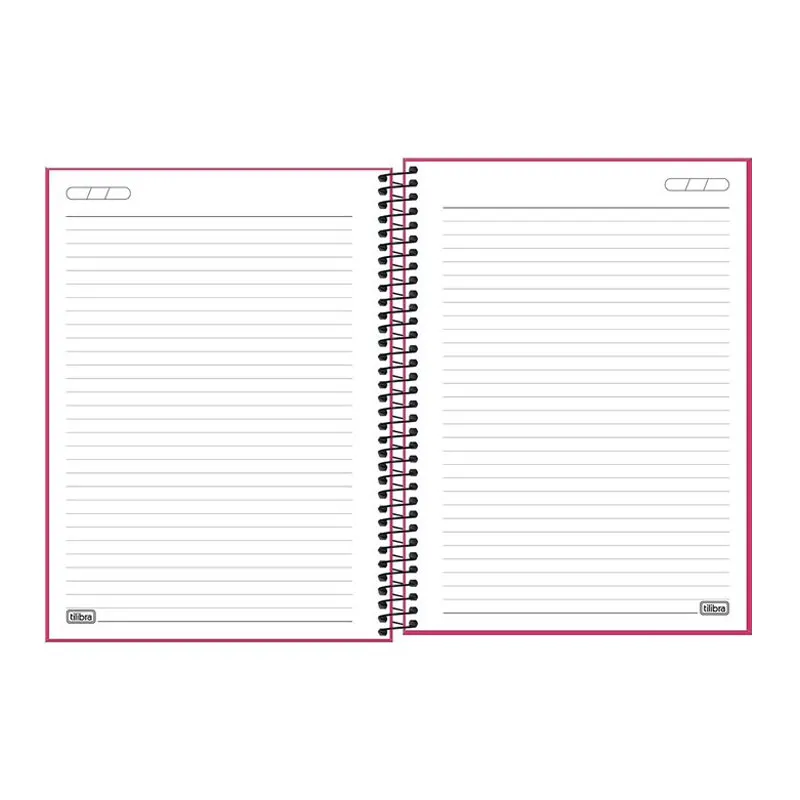 Caderno capa plástica universitário 1x1 80 folhas Neon Pink - Tilibra